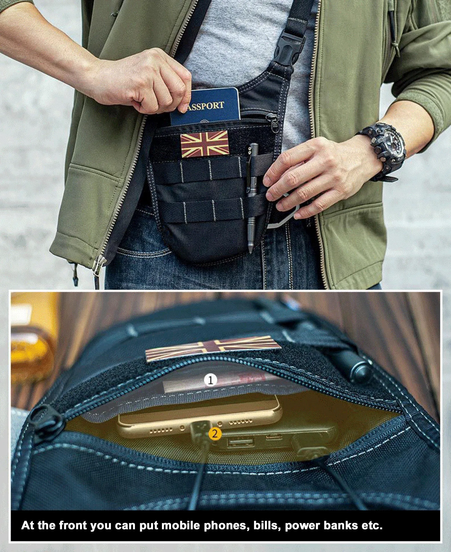 Underarm Tactical Anti-Theft Men's Crossbody Bag