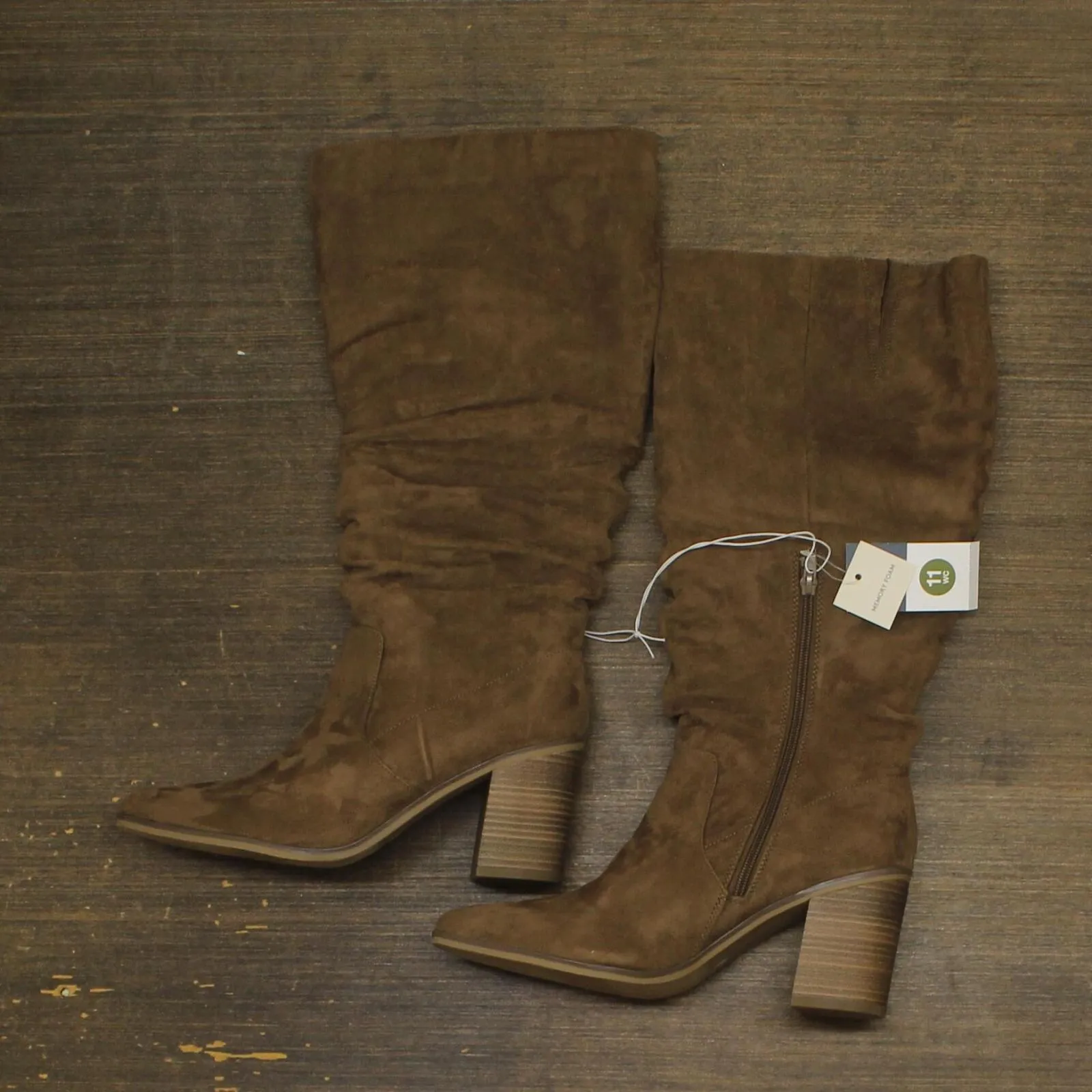 Universal Thread Womens Junie Wide Calf Tall Boots 90975015 Taupe Brown 11M-WC
