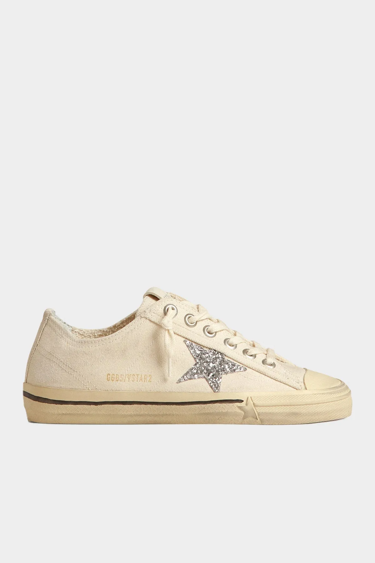 V-Star Beige Canvas Glitter Star Sneaker