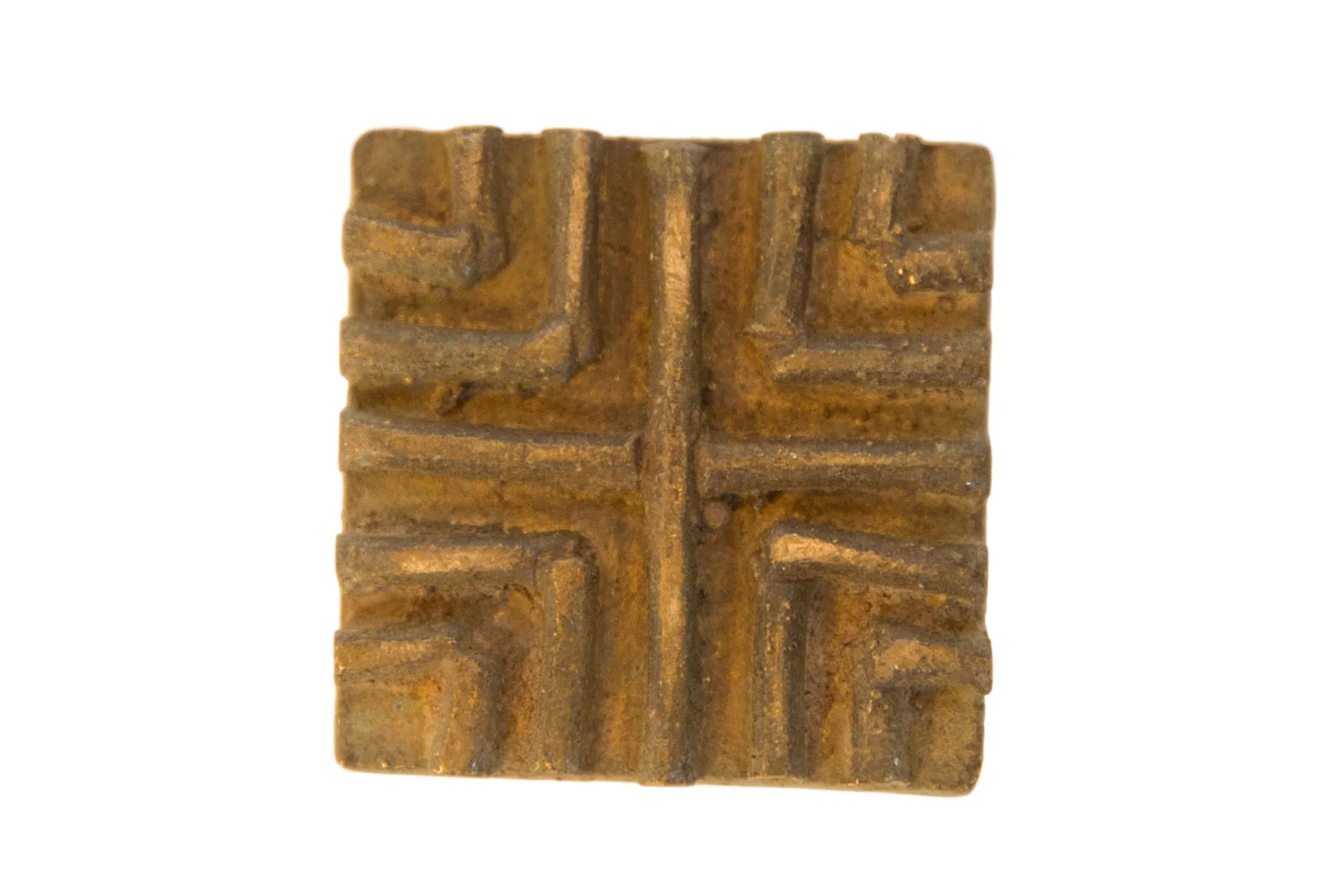 Vintage African Square Bronze Coin