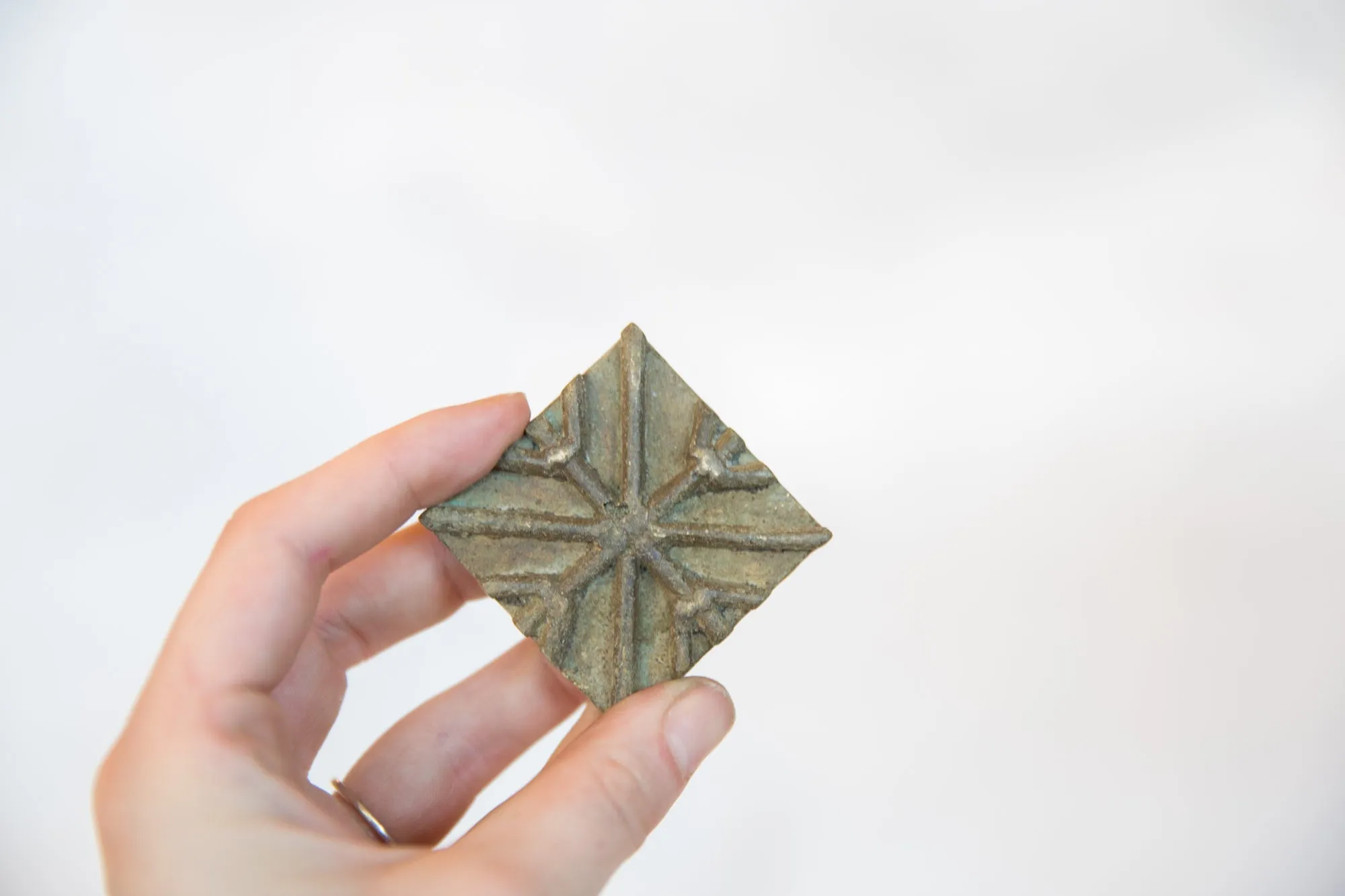 Vintage African Square Bronze Coin