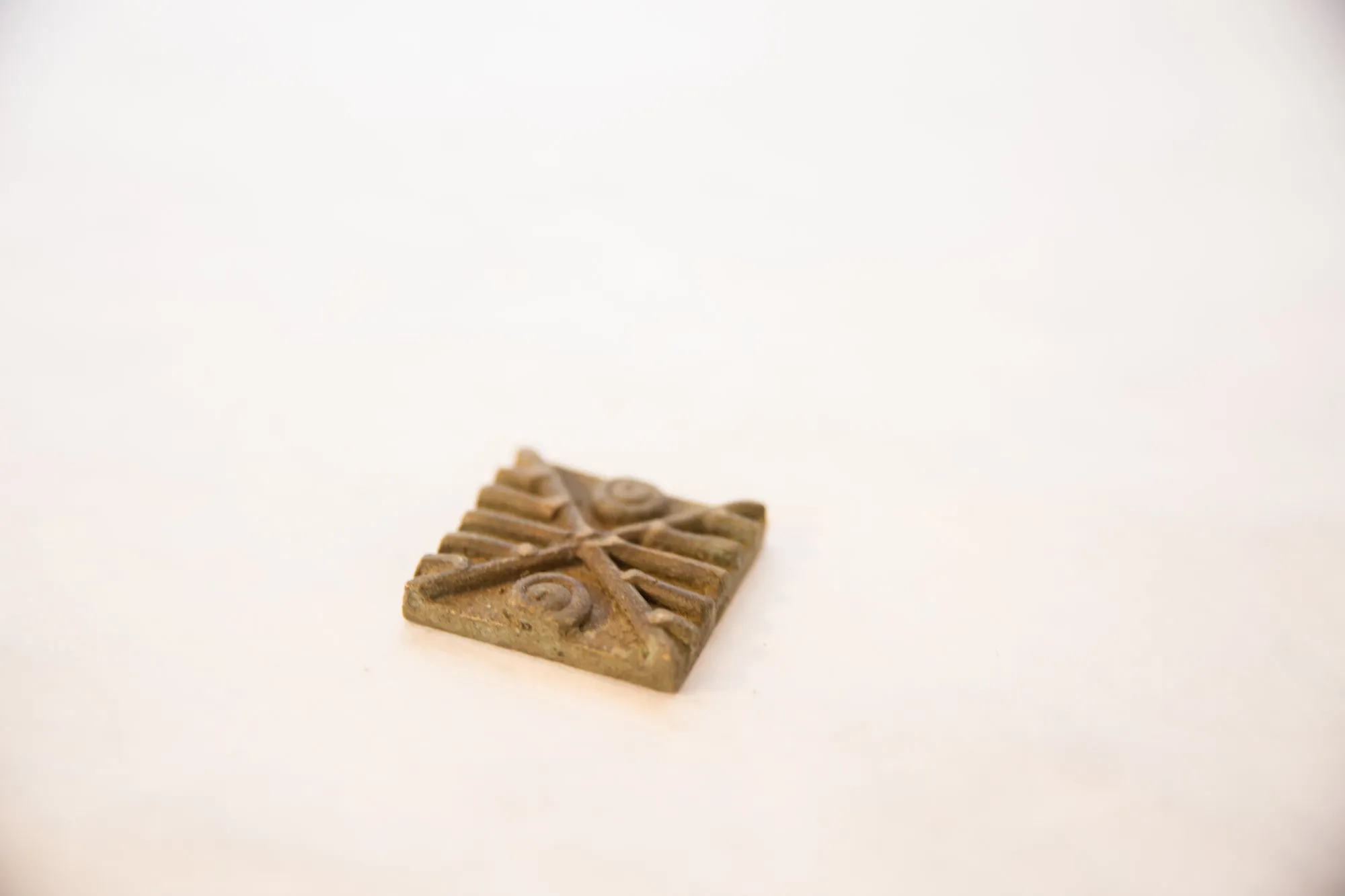 Vintage African Square Bronze Coin