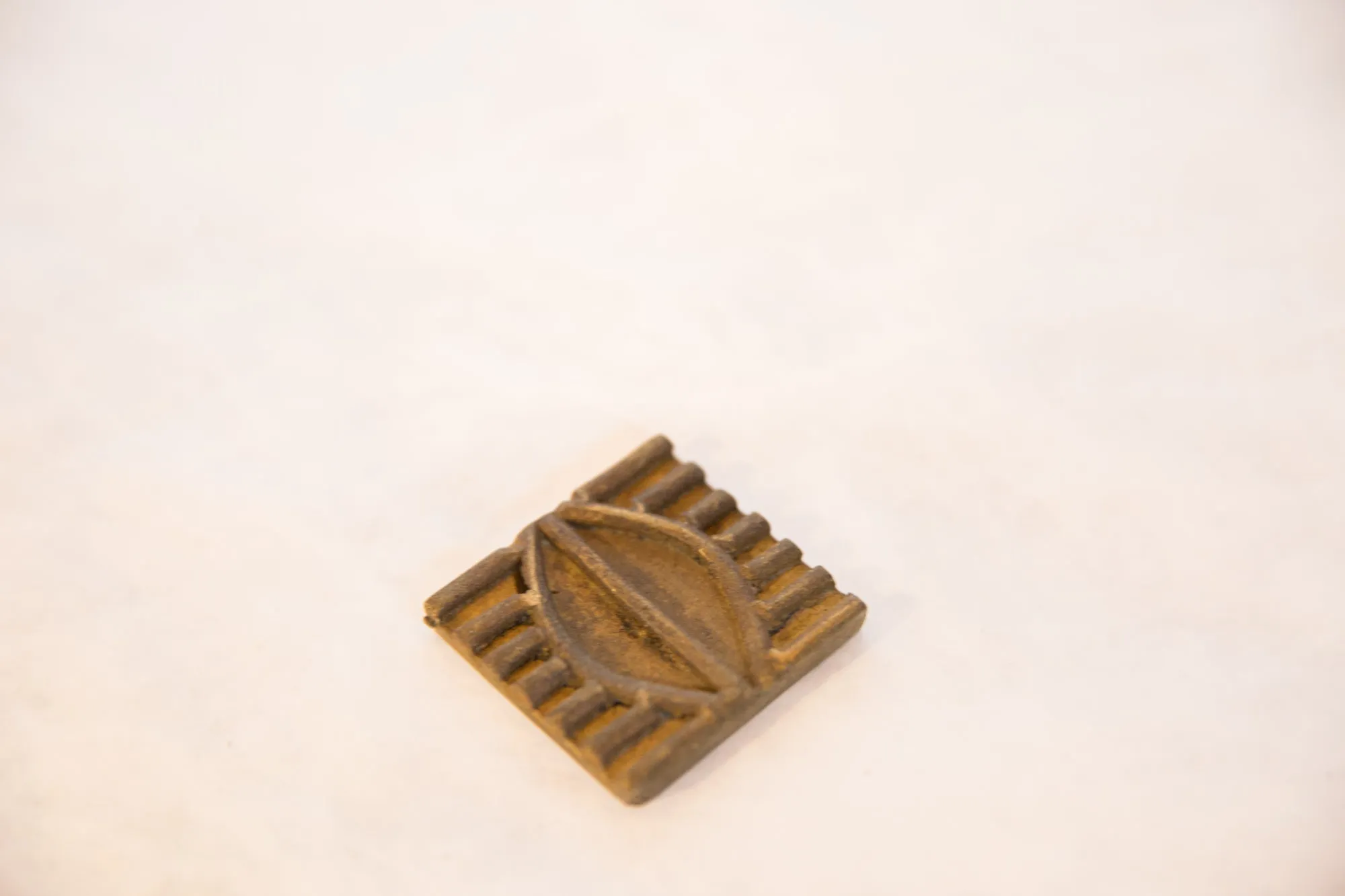Vintage African Square Bronze Coin