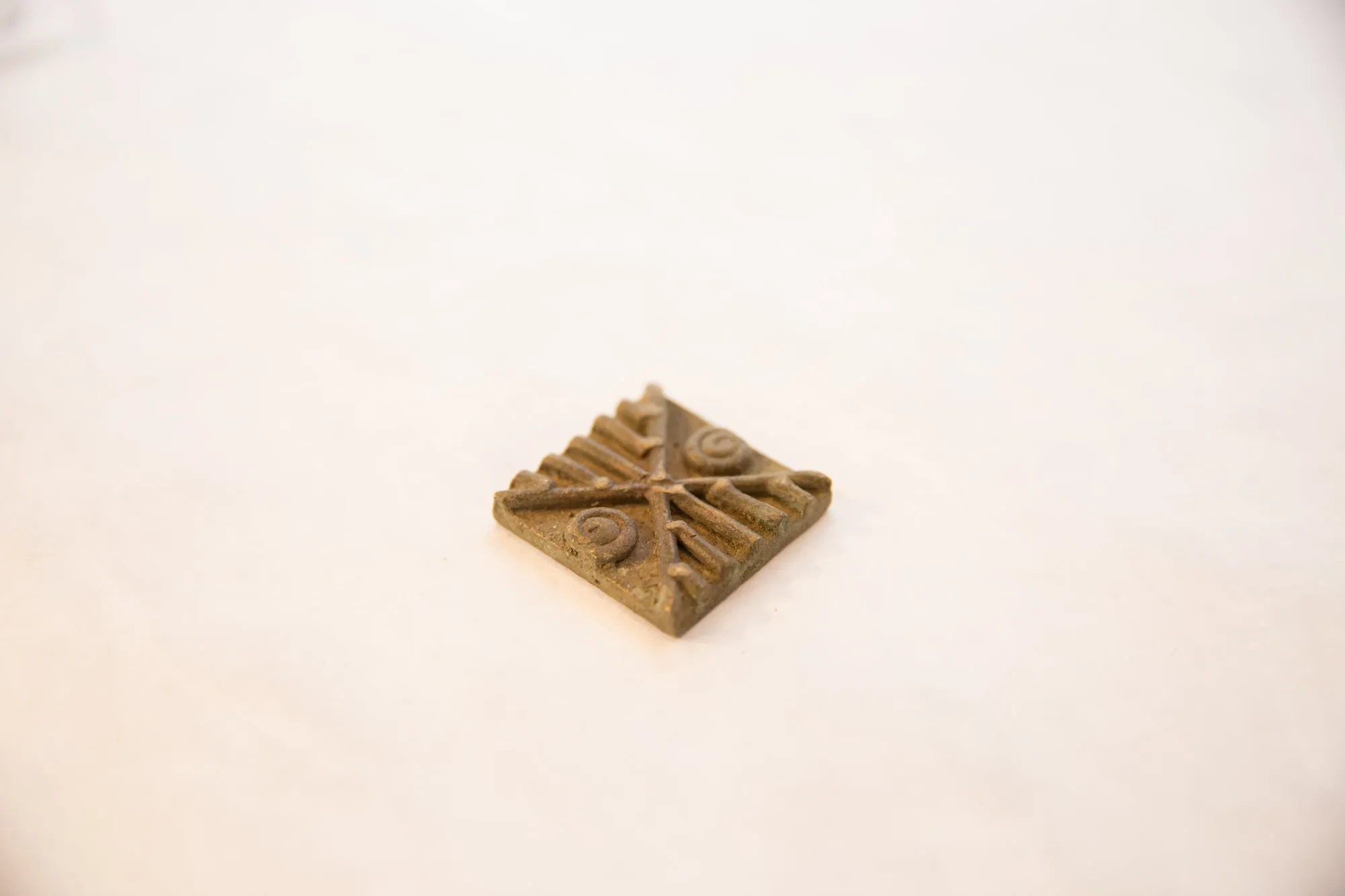 Vintage African Square Bronze Coin