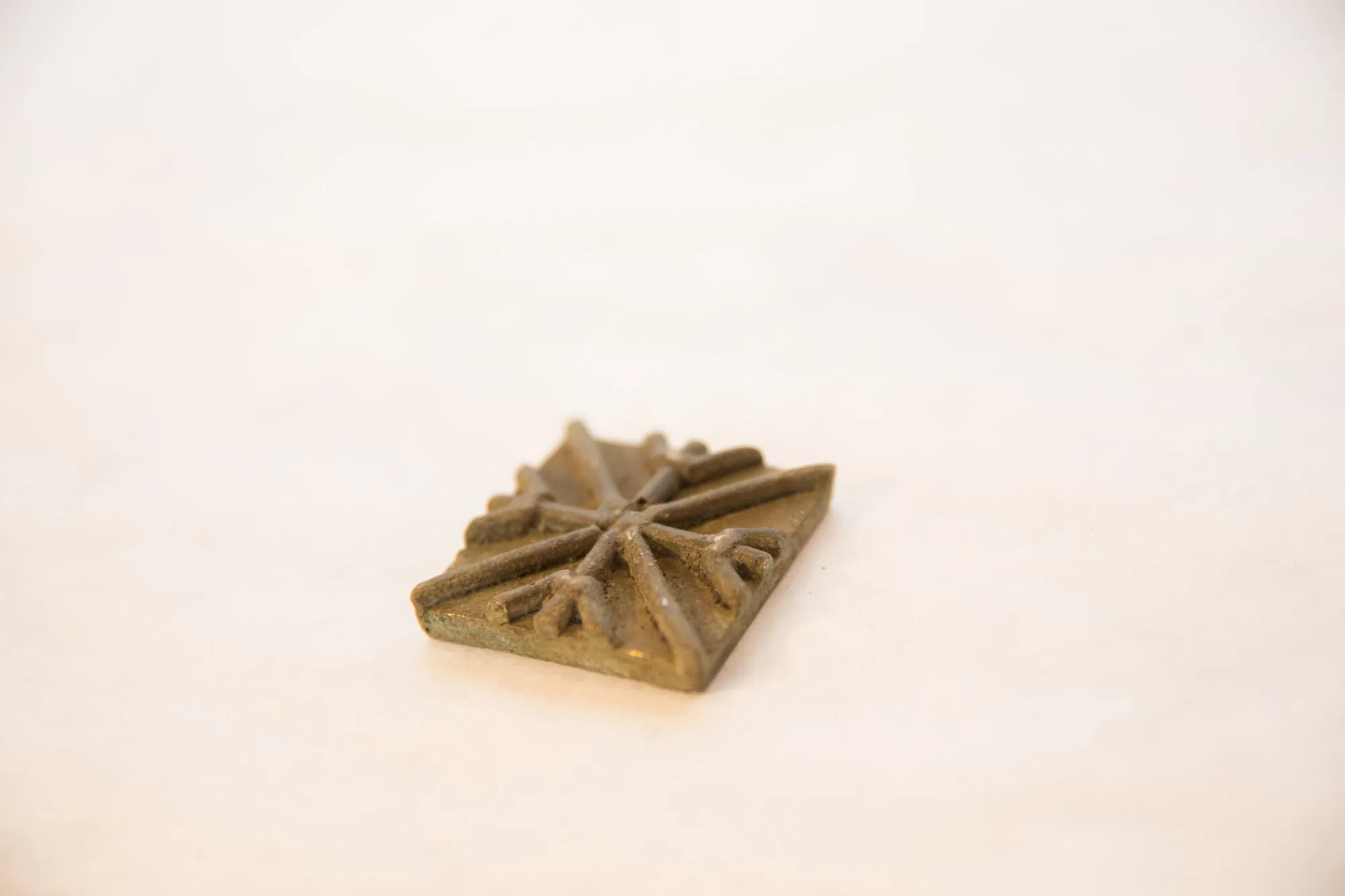 Vintage African Square Bronze Coin