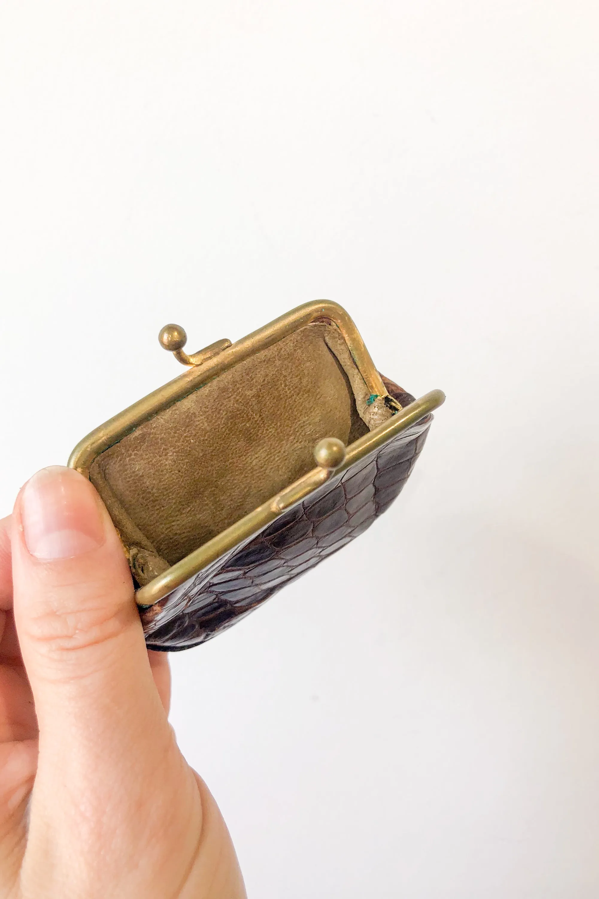 Vintage Brown Crocodile Purse
