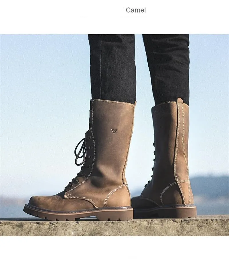 Vintage Brown Mens Long Boots