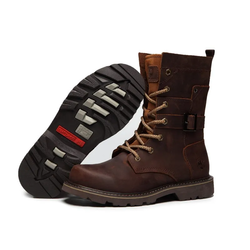 Vintage Brown Mens Long Boots