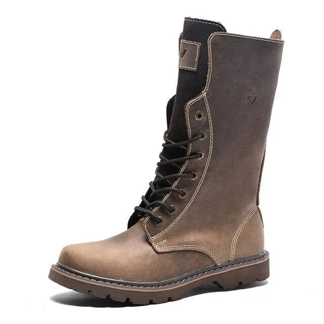 Vintage Brown Mens Long Boots