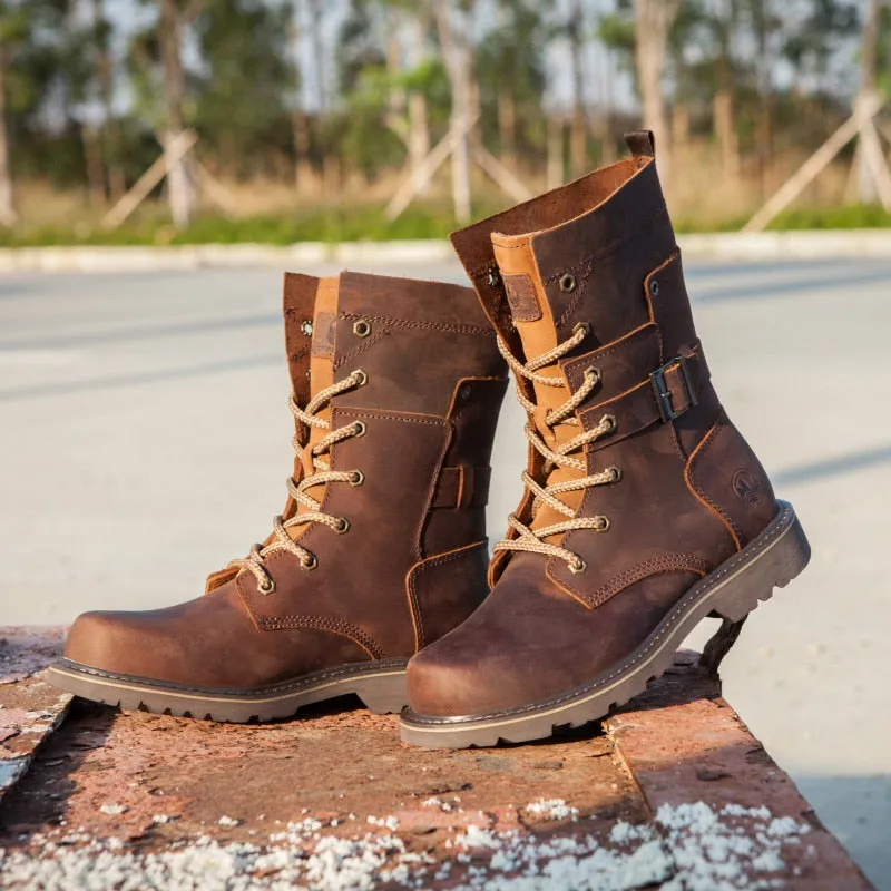 Vintage Brown Mens Long Boots