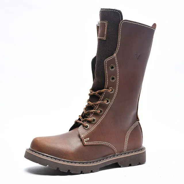 Vintage Brown Mens Long Boots