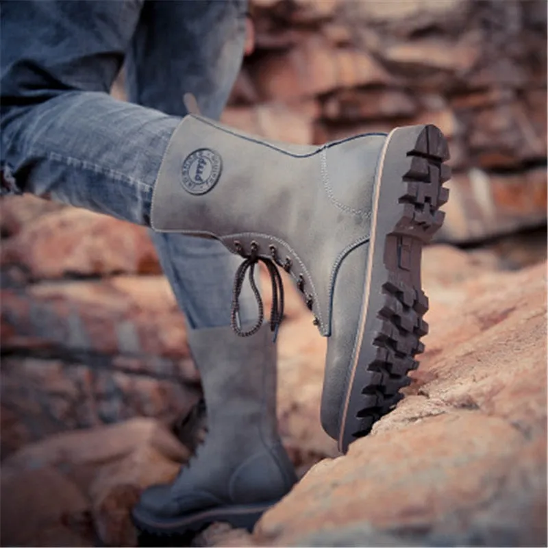 Vintage Brown Mens Long Boots