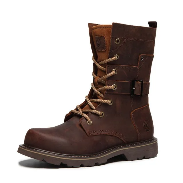 Vintage Brown Mens Long Boots