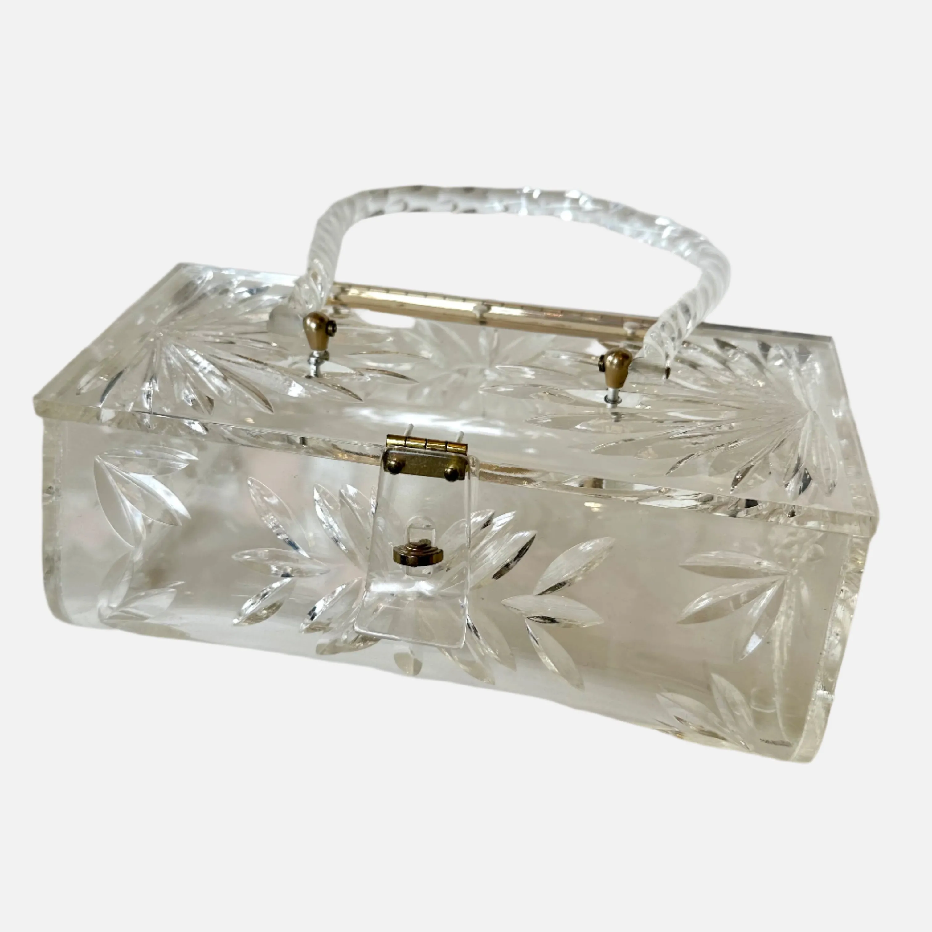 Vintage Clear Lucite Purse (1126b)