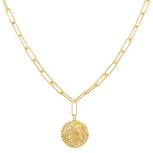 Vintage Coin Drop Link Necklace