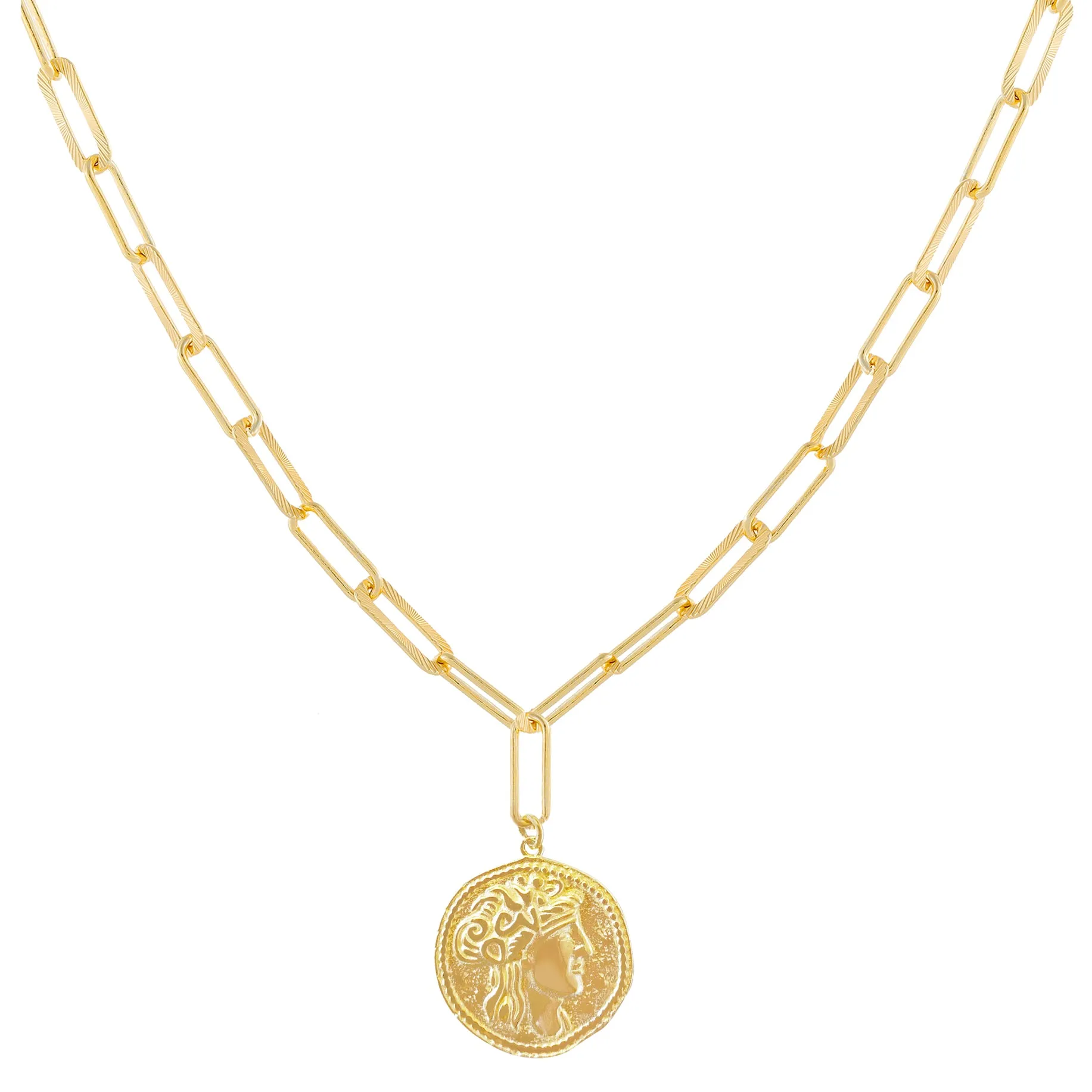 Vintage Coin Drop Link Necklace