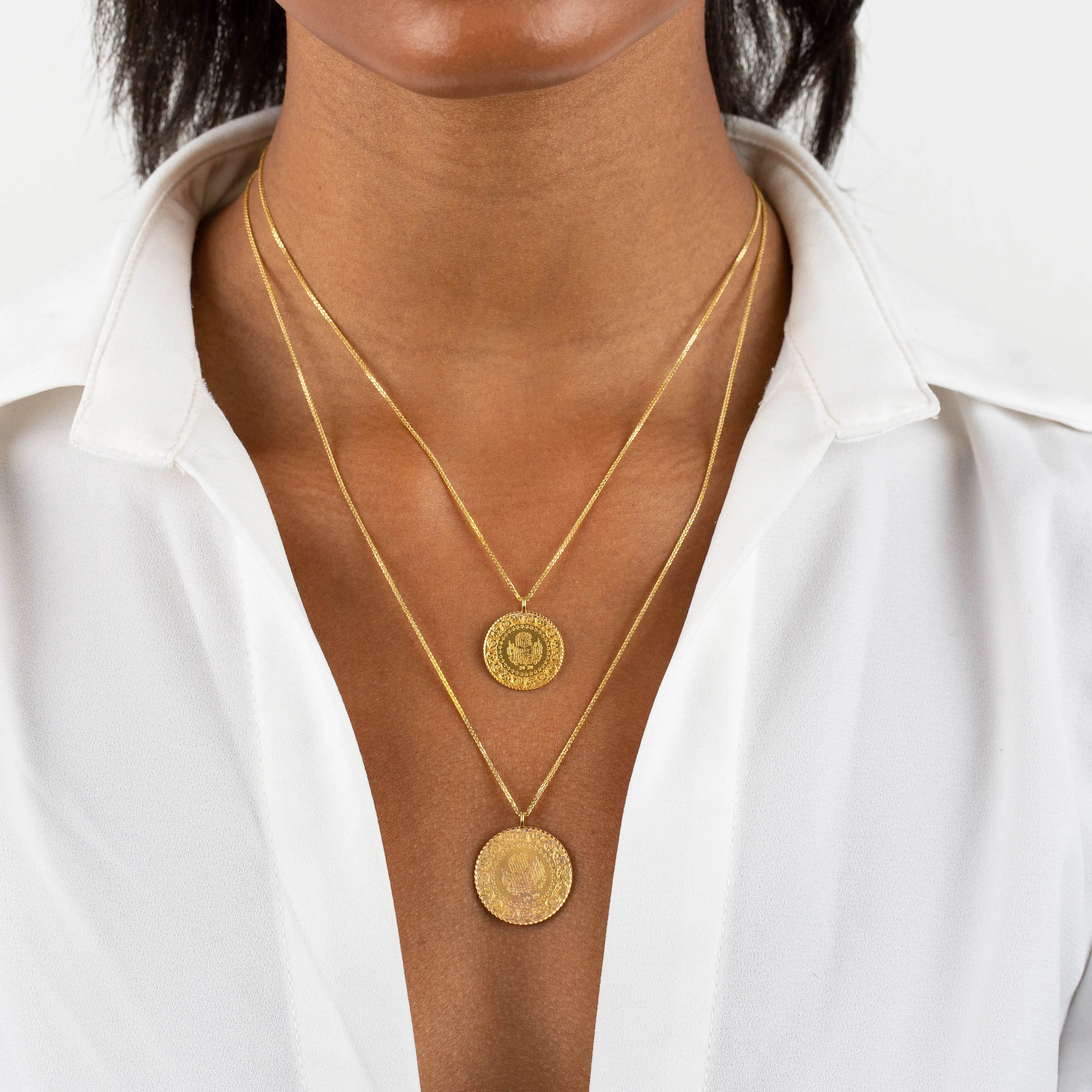 Vintage Coin Necklace 14K