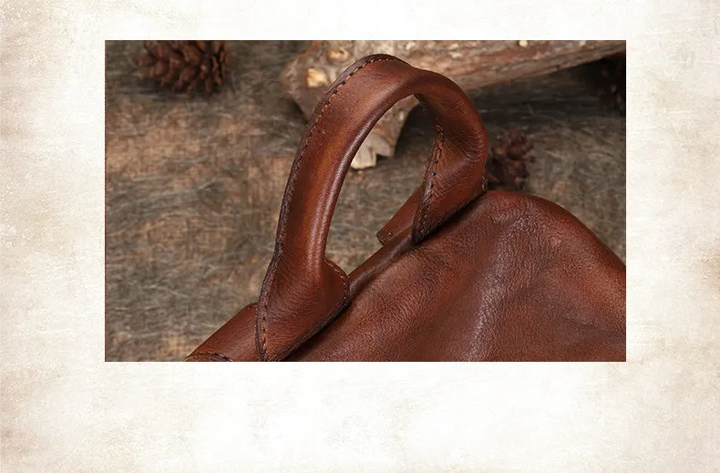 Vintage Dark Gray Leather Rucksack Bag Womens Best School Backpack Ladies Leather Backpack Purses