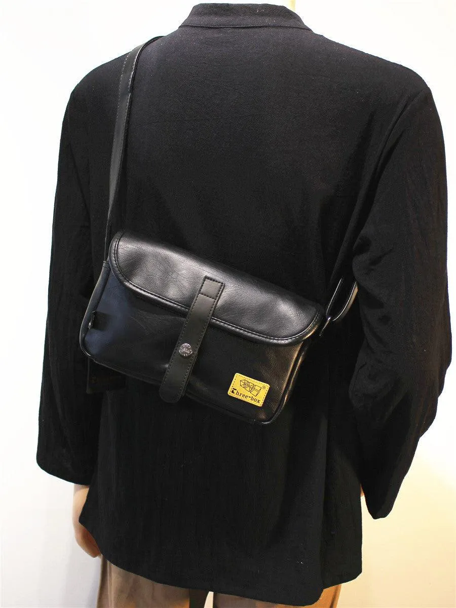 Vintage Faux Leather Crossbody Bag