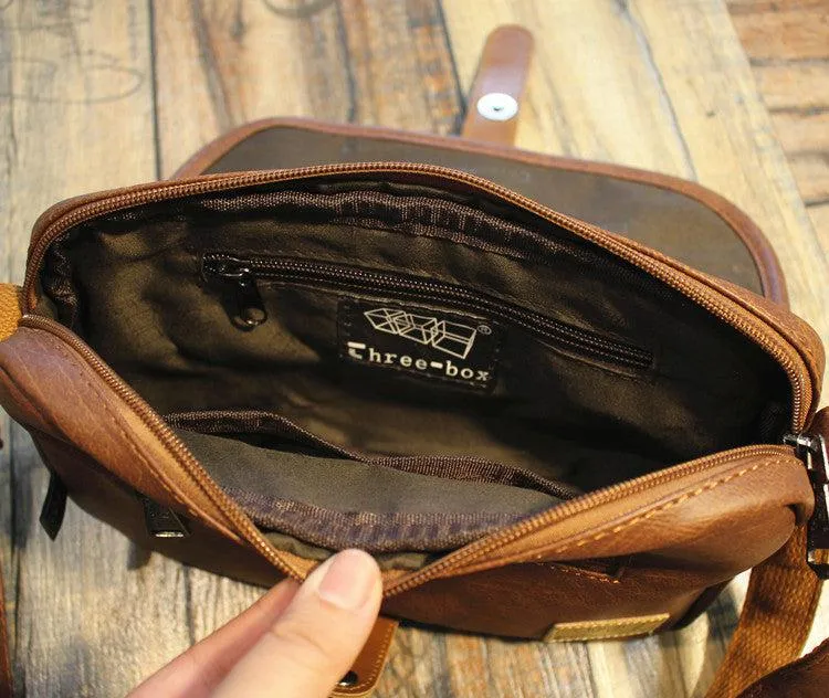 Vintage Faux Leather Crossbody Bag