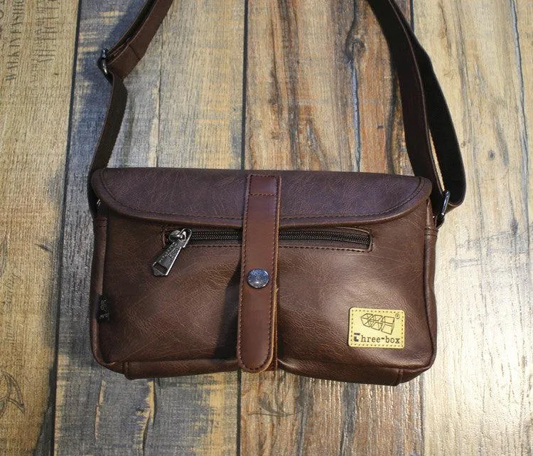 Vintage Faux Leather Crossbody Bag