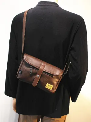 Vintage Faux Leather Crossbody Bag