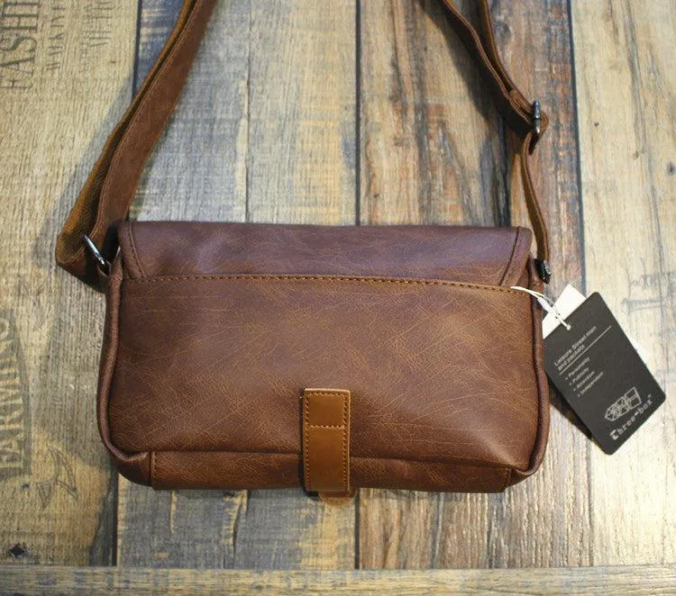 Vintage Faux Leather Crossbody Bag