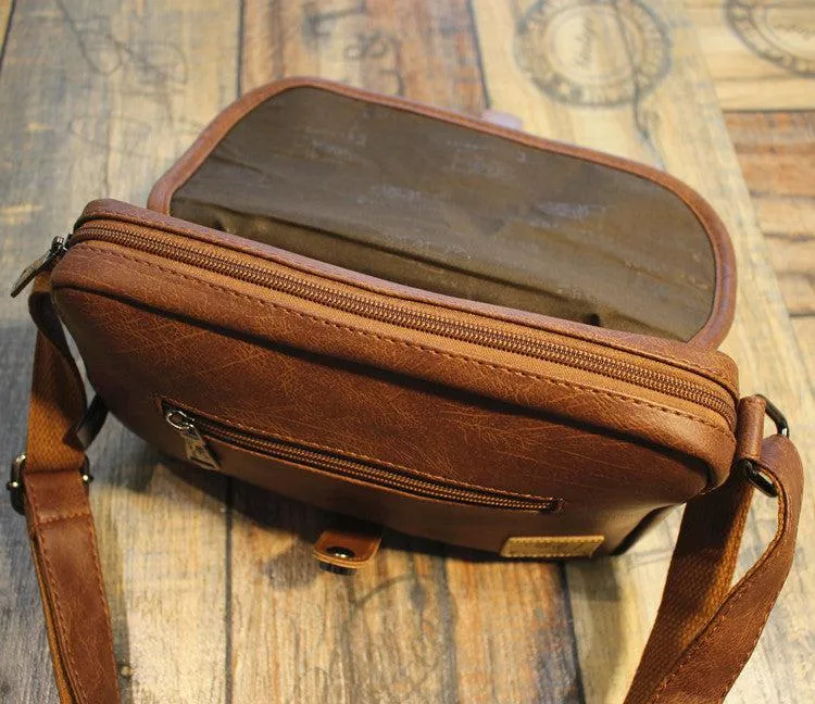 Vintage Faux Leather Crossbody Bag