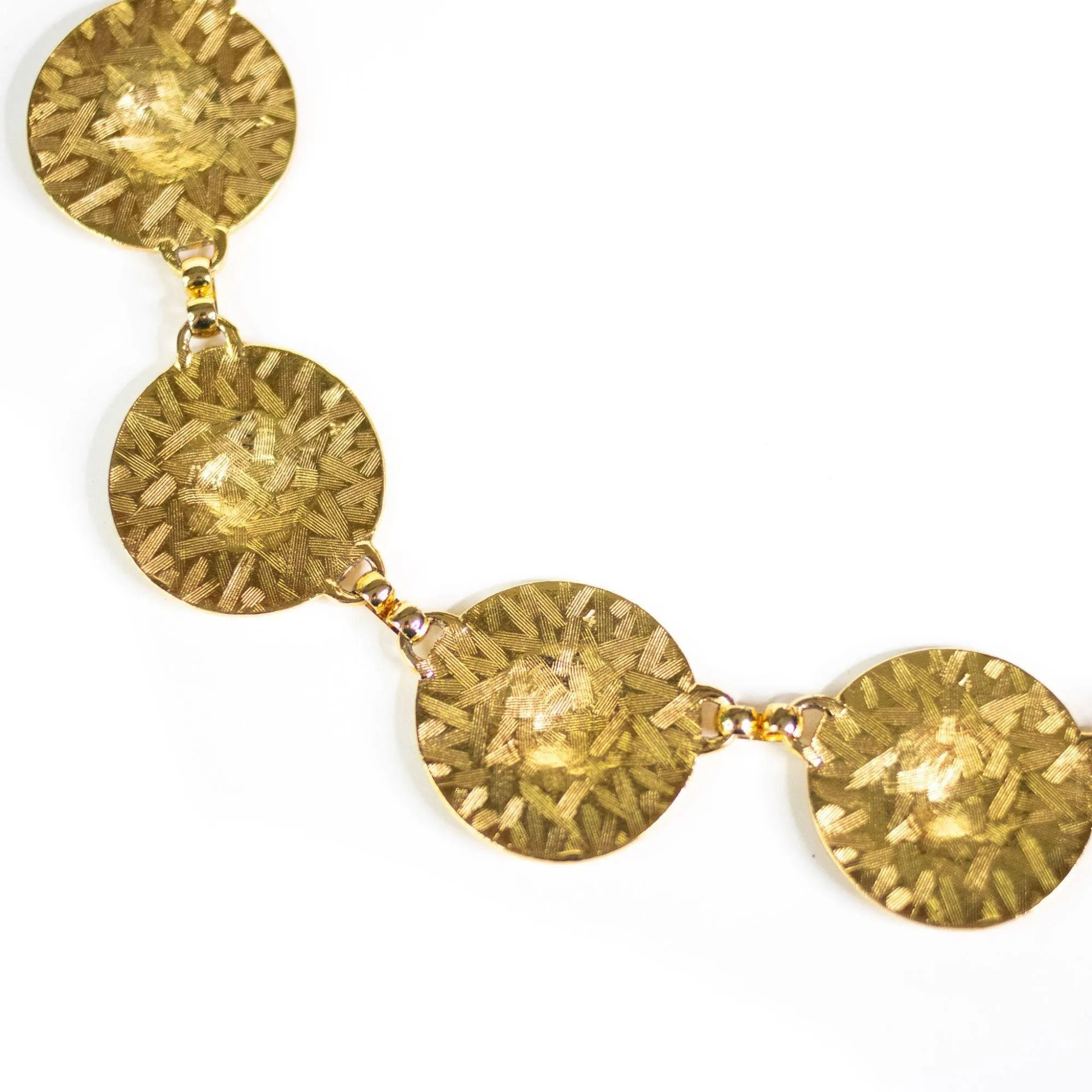 Vintage Gold Lion Coin Medallion Disc Statement Necklace