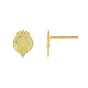 Vintage Mini Coin Stud Earring