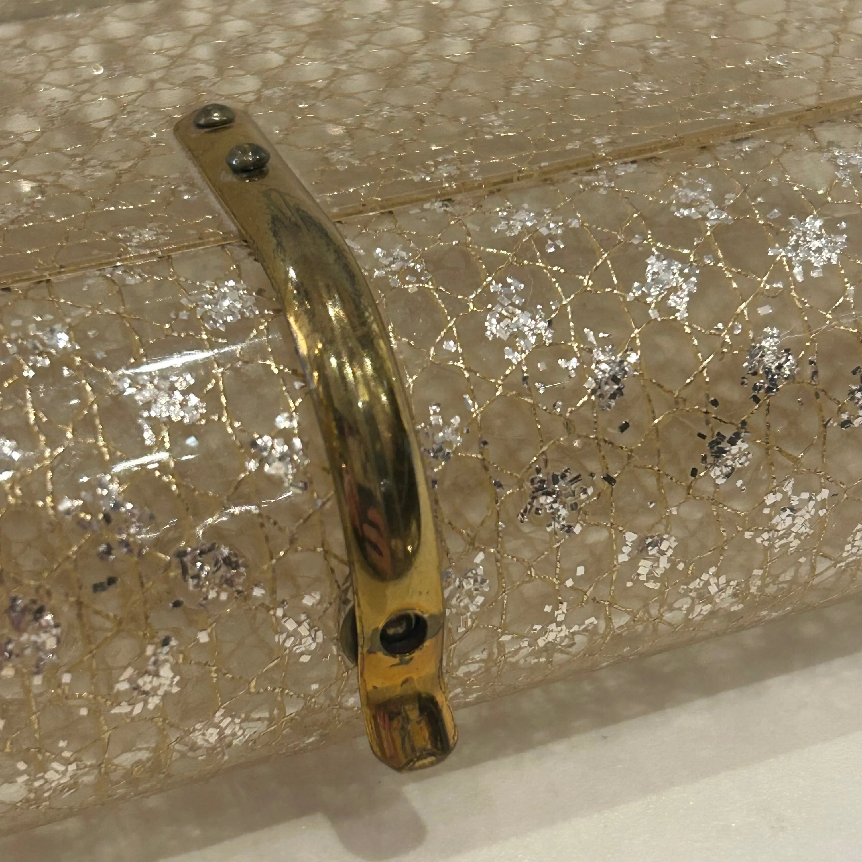 Vintage Wilardy Originals Stardust Lucite Clutch (1124e)