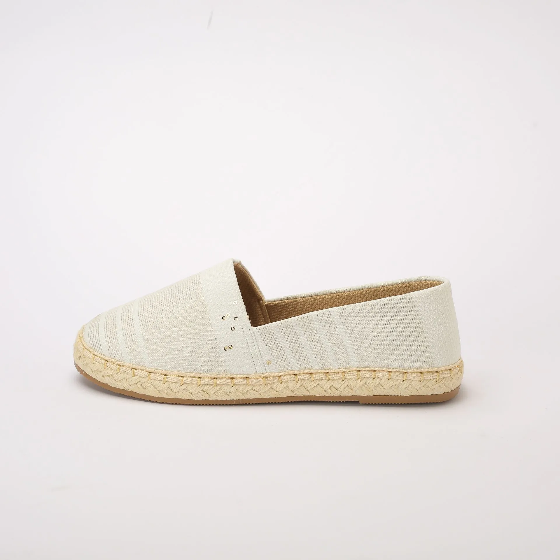 White Sportiv Fabric Slip On Espadrilles
