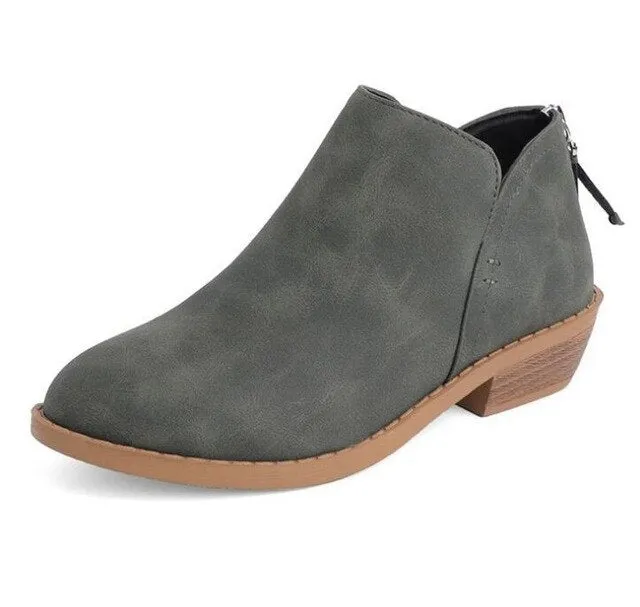 Women Boots Autumn Winter Boots Classic Zipper Snow Ankle Boots