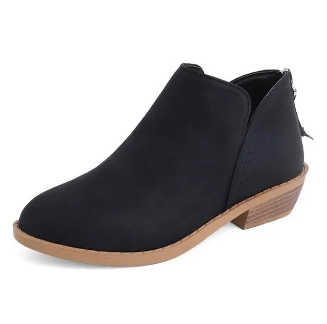 Women Boots Autumn Winter Boots Classic Zipper Snow Ankle Boots