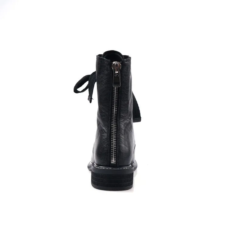 Women Boots Genuine Leather Short Boots Women Leisure Fashion Runway Show Women Shoes Winter Boots