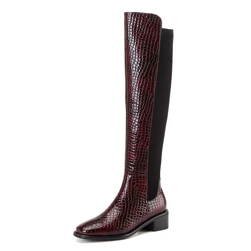 Women Stone  Mixed Colors A Riding Boots