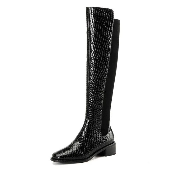 Women Stone  Mixed Colors A Riding Boots