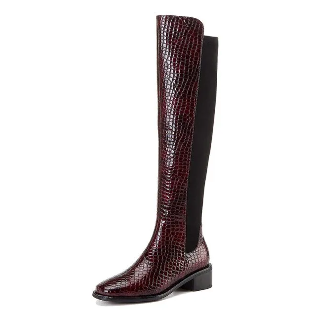 Women Stone  Mixed Colors A Riding Boots