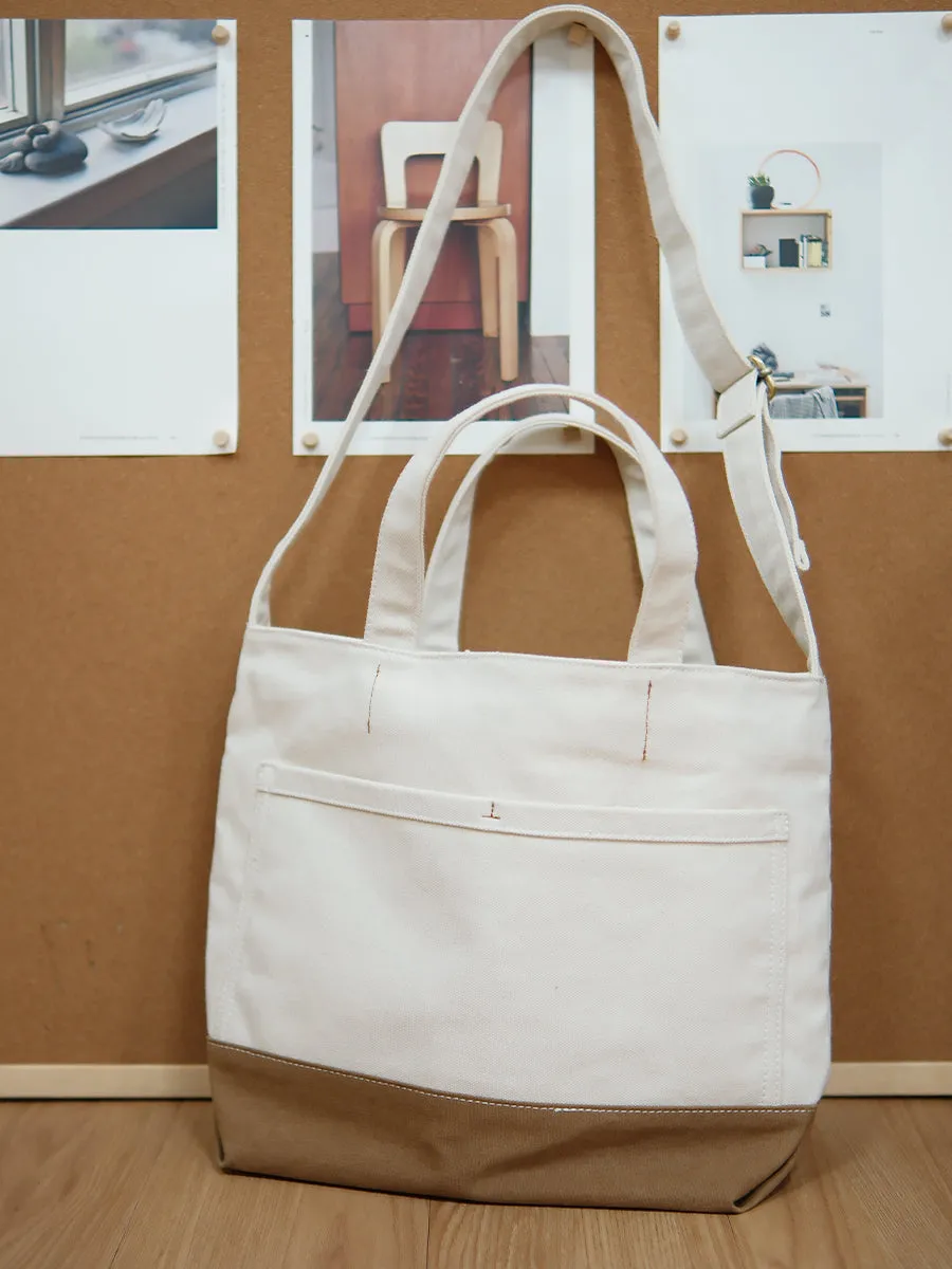 Womens Canvas Tote Bag White&Khaki Canvas Handbag Canvas Tote Bags for Men