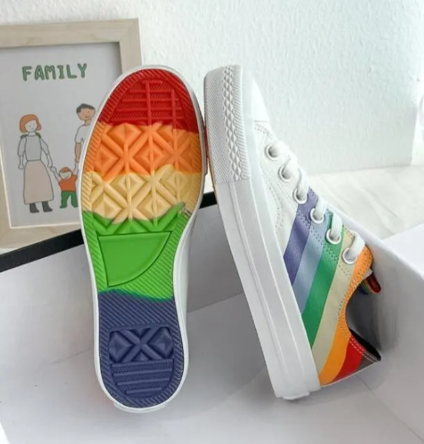 Women's Fashion - Woman Sneakers New Rainbow Retro Canvas