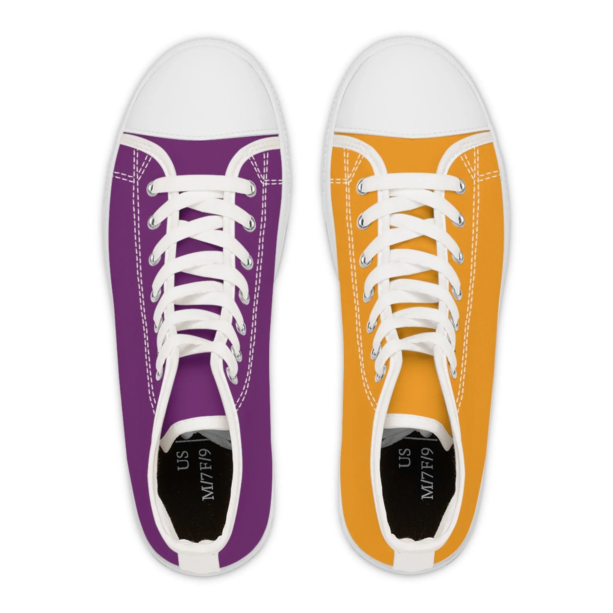 Women's Orange & Purple Mismatched High Top Sneakers