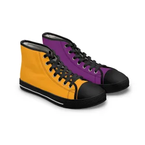 Women's Orange & Purple Mismatched High Top Sneakers
