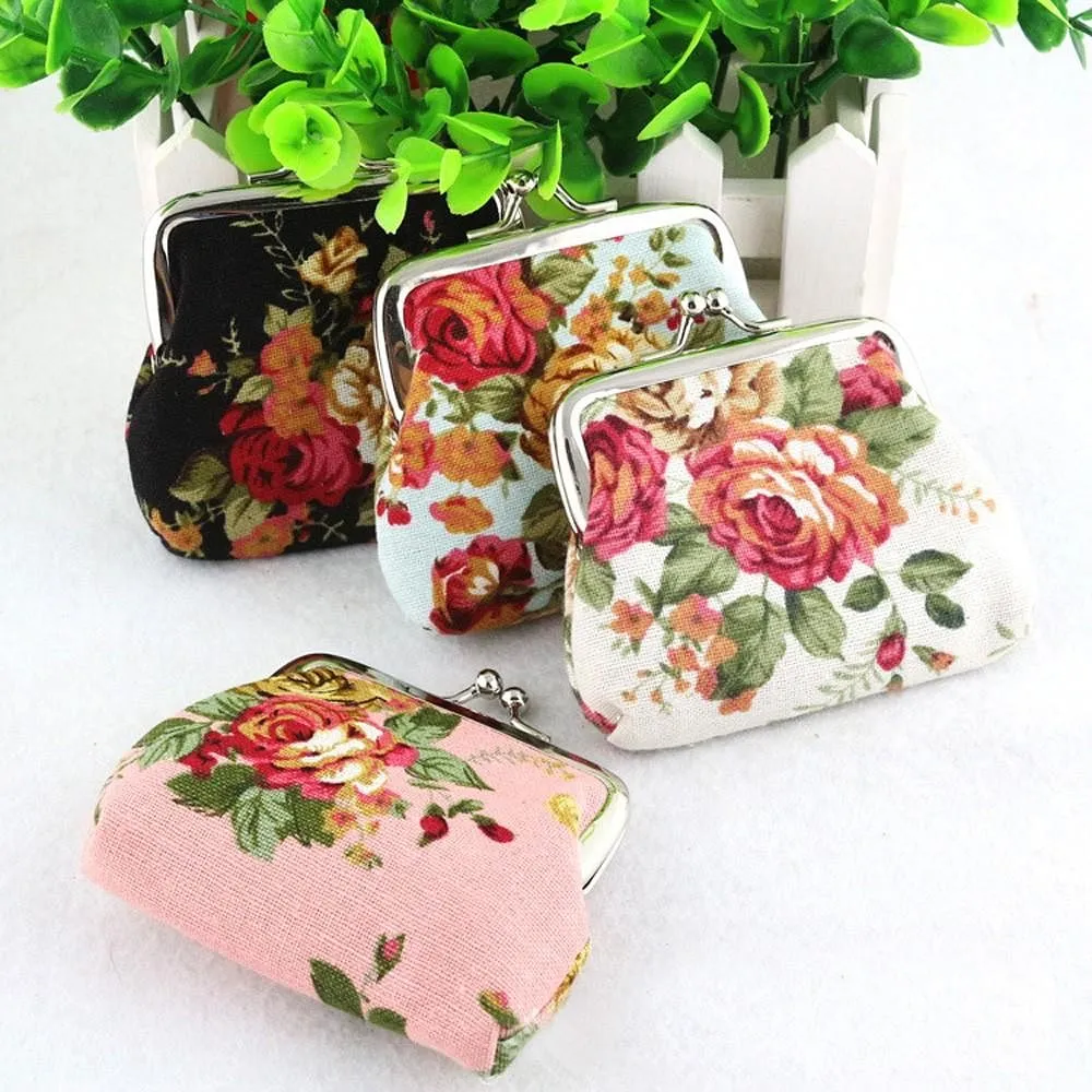 Women's Retro Vintage Flower Wallet - Kawaii Clutch Bag