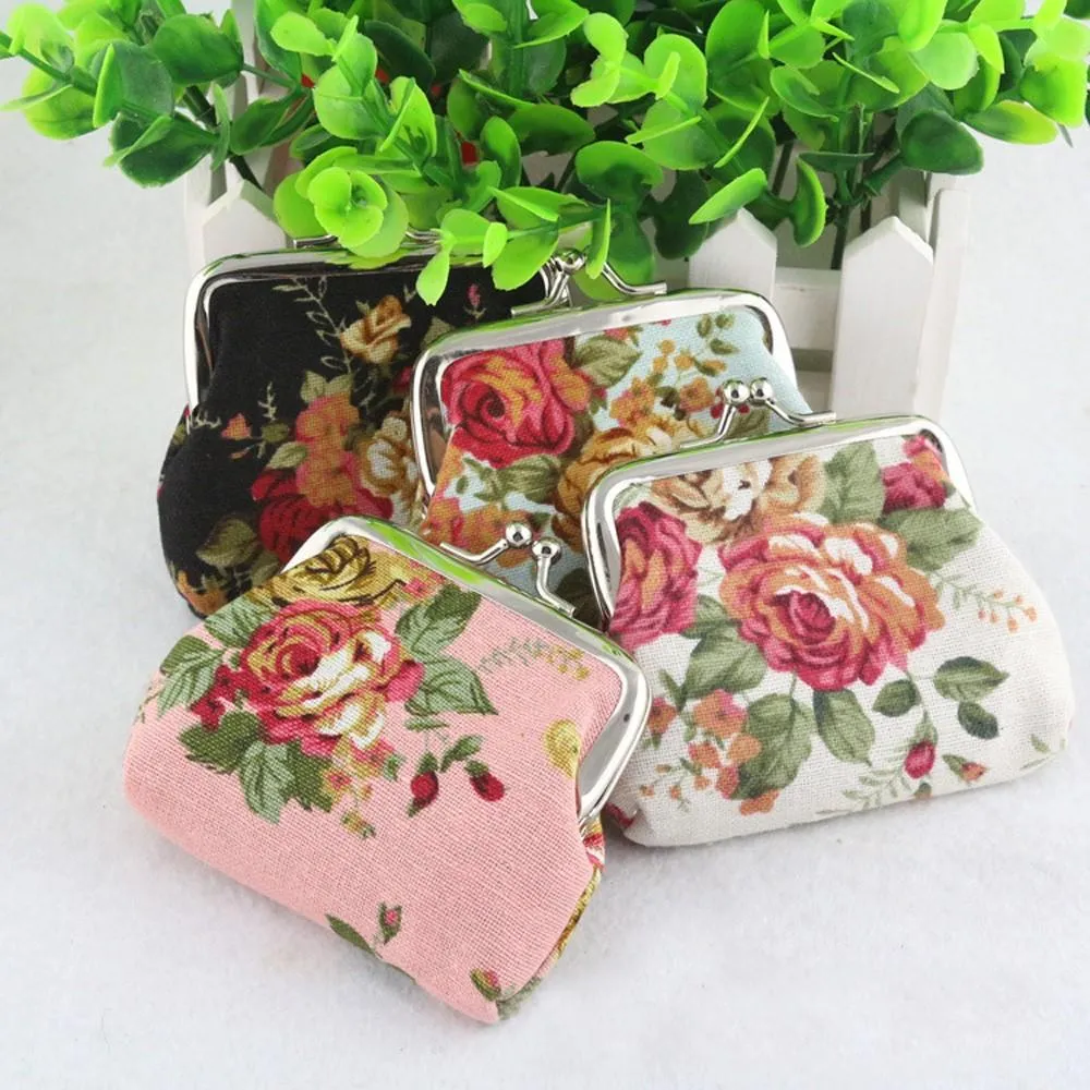 Women's Retro Vintage Flower Wallet - Kawaii Clutch Bag