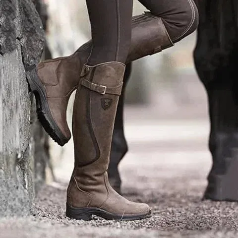 Women's Waterproof Leather Riding Boots