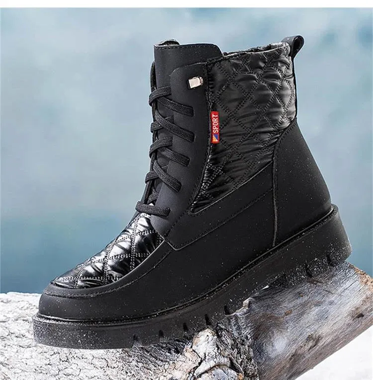 Womens Waterproof Snow Boots For Winter Lace Up and Zipper