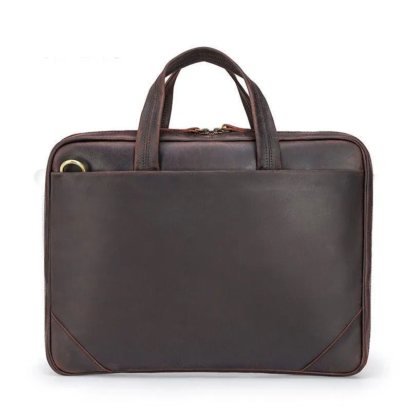 Woosir Men's Leather Computer Bag Slim