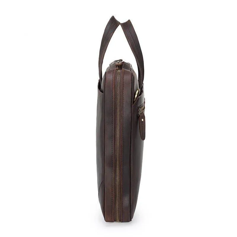 Woosir Men's Leather Computer Bag Slim