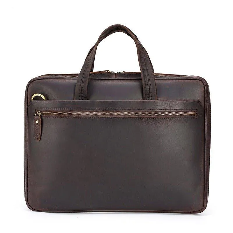 Woosir Men's Leather Computer Bag Slim