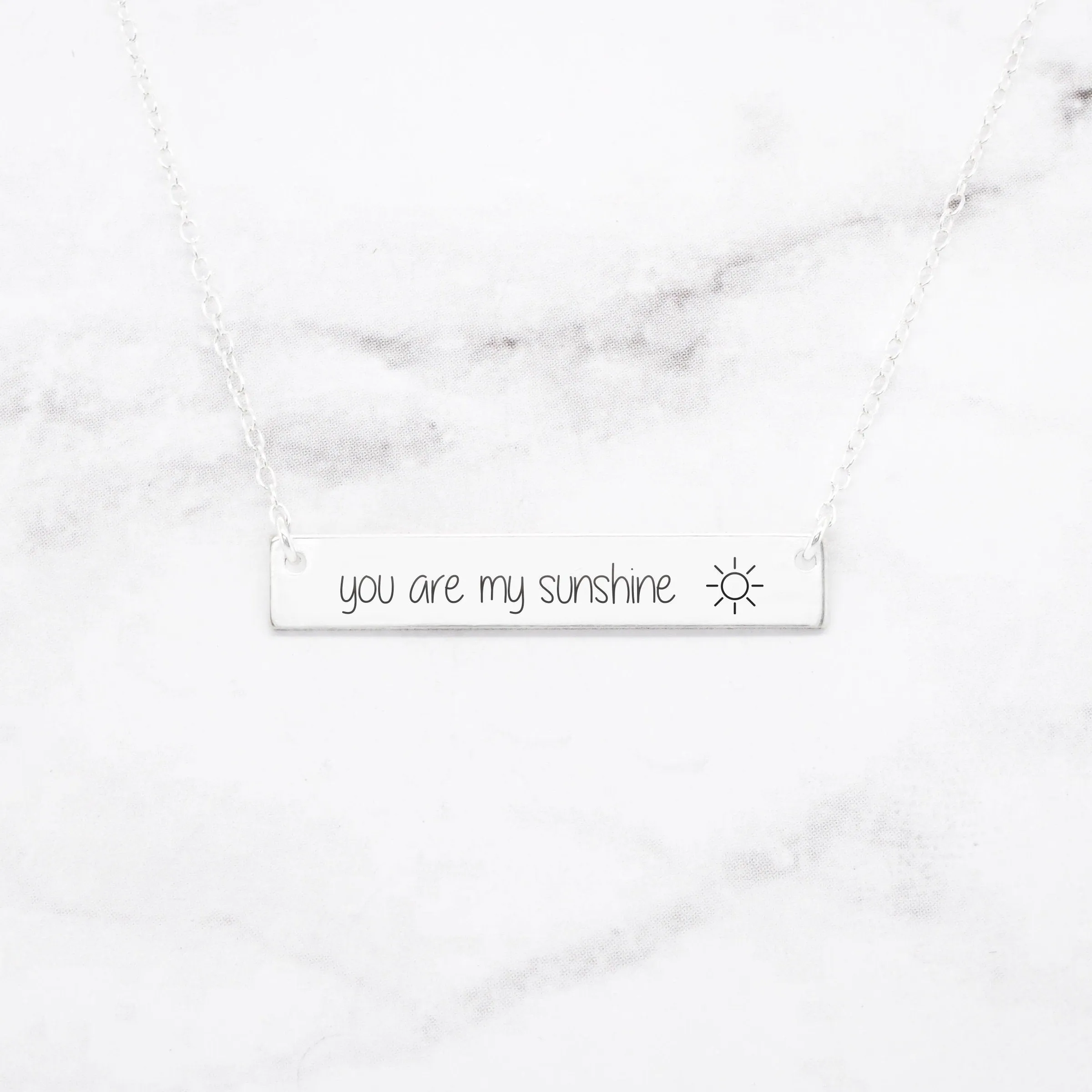You Are My Sunshine Necklace - Gold Bar Necklace